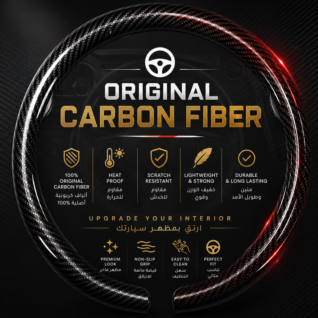 Original Carbon Fiber Steering Wheel Cover | Premium Protection & Sporty Style