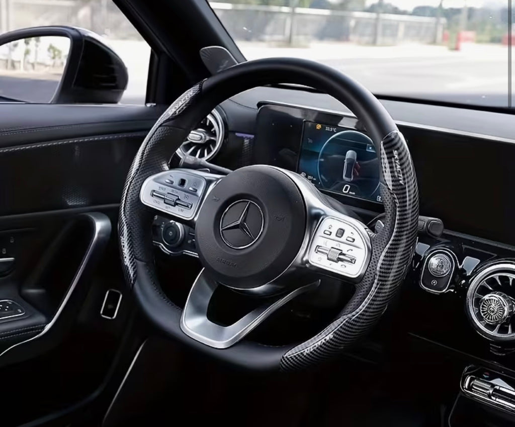 Ultimate Forged Carbon Fiber Steering Wheel Trim – Paired Set
