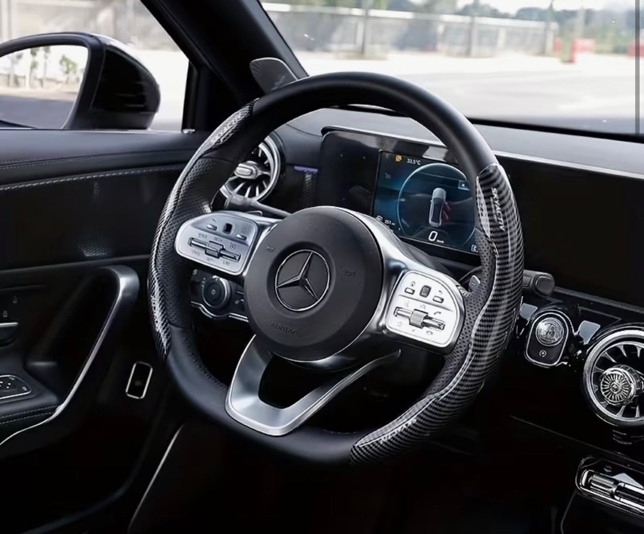 Ultimate Forged Carbon Fiber Steering Wheel Trim – Paired Set