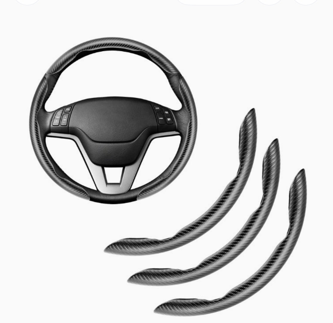 Ultimate Forged Carbon Fiber Steering Wheel Trim – Paired Set