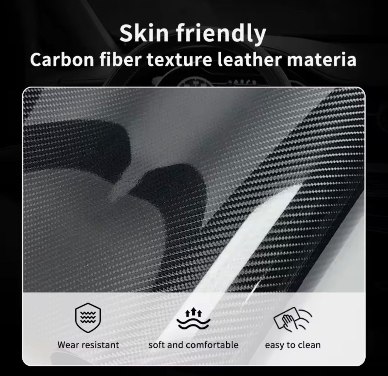 Laser Carbon Fiber Steering Wheel Cover